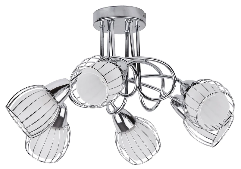 rabalux Ceiling Light, Glass Metal, E14, Silver