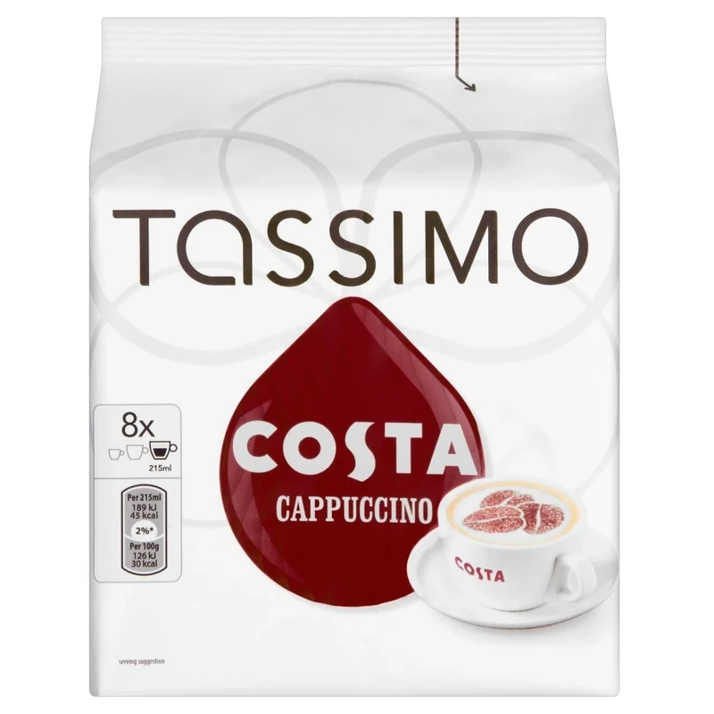 Tassimo Costa Cappuccino Coffee (16 pods, 8 servings)