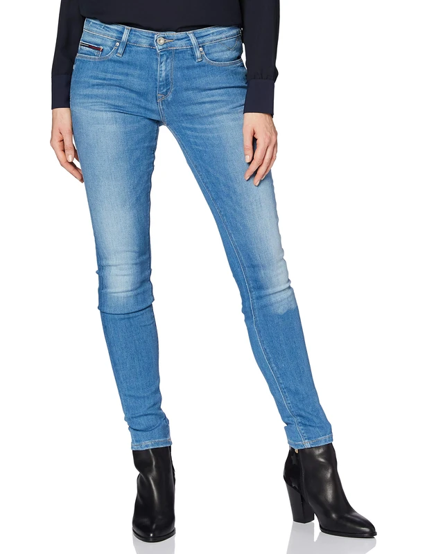 Tommy Jeans Women's Mid Rise Nora Jeans, Gray (GREY STRETCH 994), W24/L34