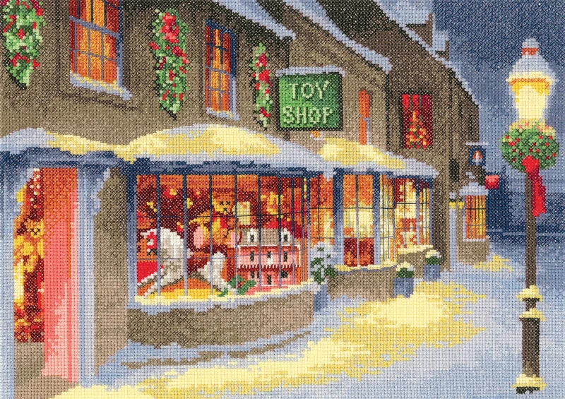 Heritage Christmas Craft Toy Shop Counted Cross Stitch Kit – AIDA