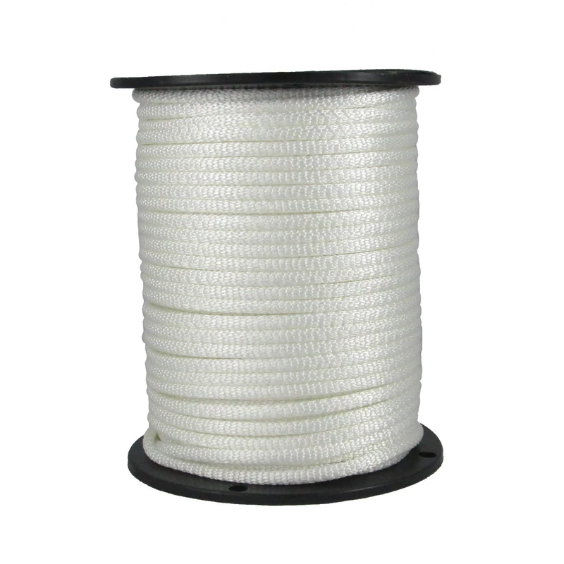 1/4 inch White Dacron Polyester Rope - 500 Foot Spool | Solid Braid - Industrial Grade - High UV and Abrasion Resistance - Low Stretch