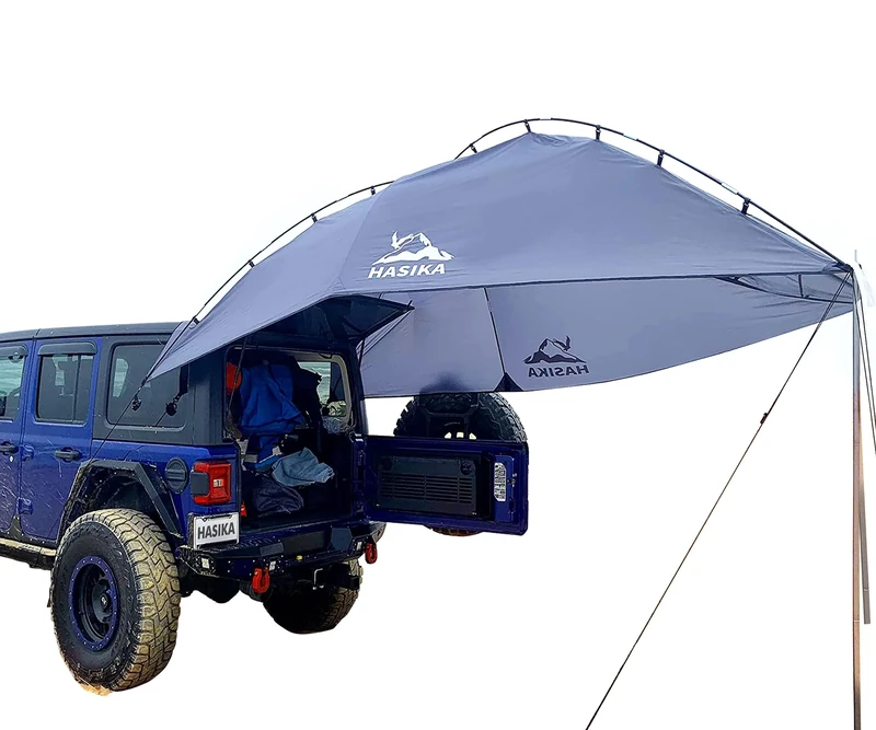 Versatility Drive Away Awning Car Tent for SUV RVing,Campervan,Truck, Trailer and Overlanding Lightweight Caravan Canopy Durable Tear Resistant Tarp with 2 Sandbag