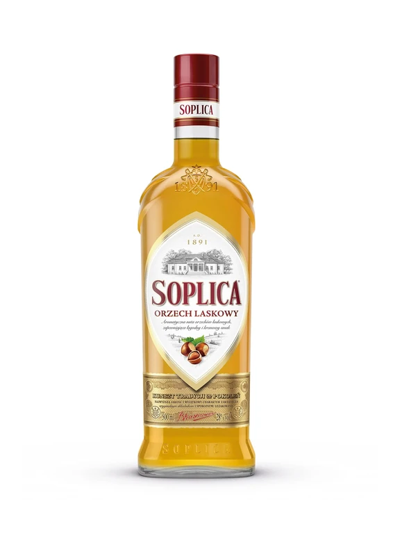 SOPLICA - Polish Hazelnut Vodka - Natural Ingredients - For Shots & Cocktails - 28% Alcohol - 500 ml