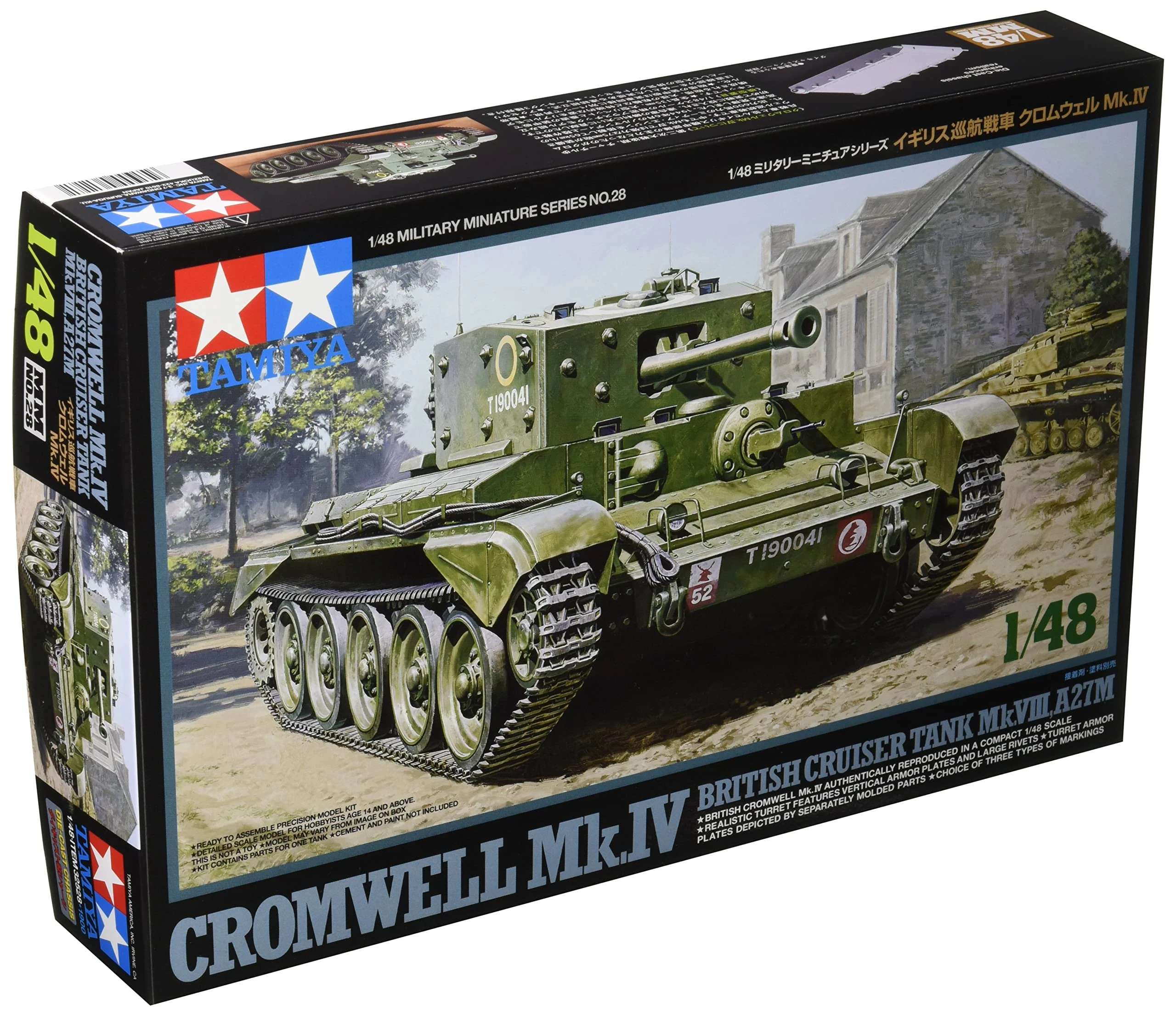 Tamiya 32528 1:48 Brit Cromwell MK.IV-Replica True to Original Plastic Hobby Model Kit Assembly Unpainted Color Cruise Tank chromewell