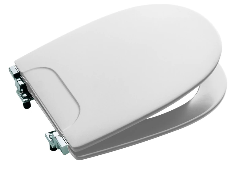 Roca Atlanta A801289004 Toilet Seat with Chrome Hinges White