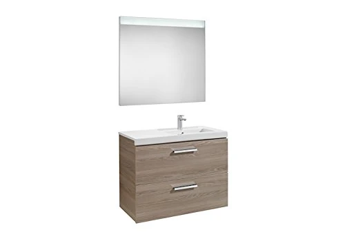 Roca A855938321 – Pack (Vanity Base with Two Drawers, Right-Hand Basin and LED Mirror)