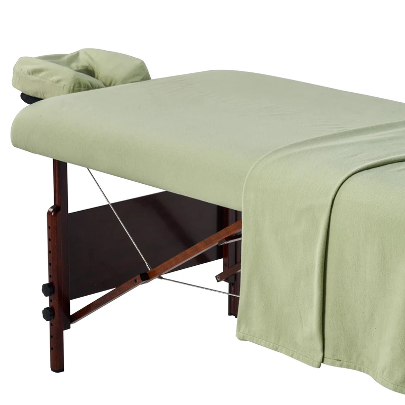 Master Massage Lounger Flannel Leaf Set 3 in 1 Blanket Flat Plate Face Cushion Cover Lily Green
