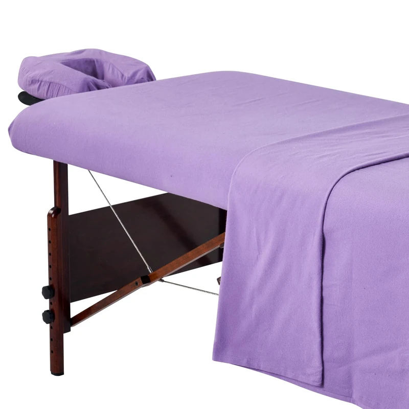 Master Massage Lounger Flannel Leaf Set 3 in 1 Blanket Flat Plate Face Cushion Cover Purple