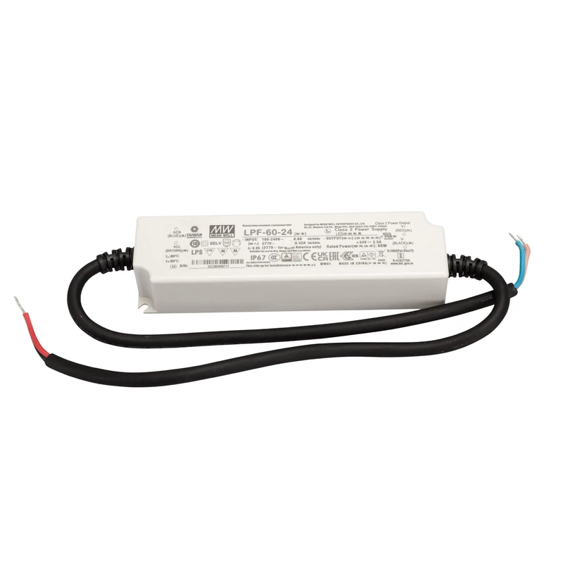 Mean Well LPF-60-24 LED Driver, LED Transformer Constant Voltage, Constant Current 60 W 2.5 A 14.4-24 V/DC n