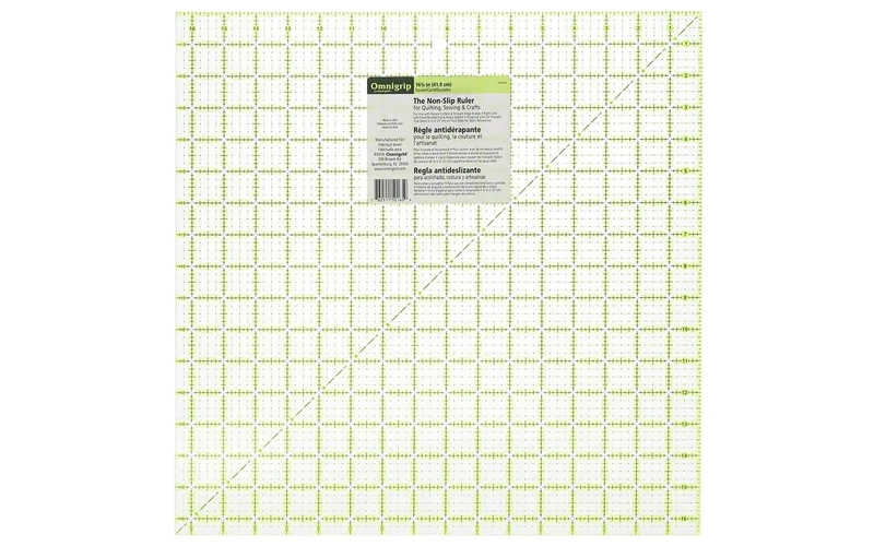 Omnigrid Omnigrip Non-Slip Quilter'S Ruler-16.5 16.5-inch, Green, 16-½" x 16-½"