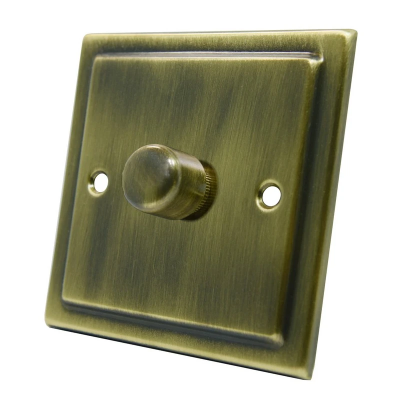 AET VAB1GDIM40 400 W 10 A 1 Gang 2 Way Victorian Antique Brass Light Dimmer Switch