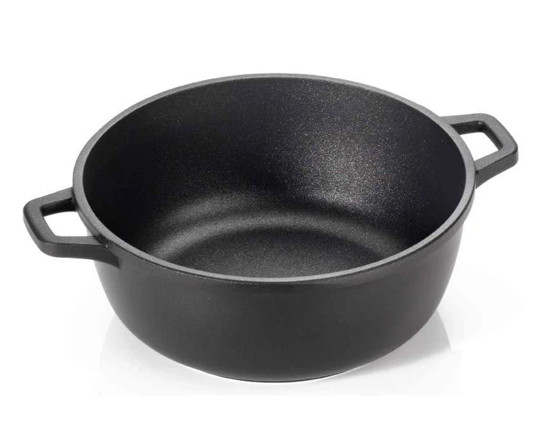 Home Grand Chef Non-Stick Casserole with 2 Handles, Die-Cast Aluminium, Black, 24 cm