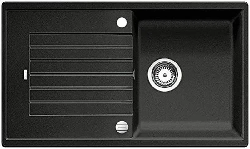 BLANCO ZIA 5 S | SILGRANIT Granite Sink in Anthracite | Installation Type: Inset Installation from Above | Reversible | for 50 cm Wide Base cabinets | Large Bowl | Easy-Care Surface | [86x50x20.2 cm]