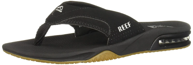 Reef Men's Fanning Sandals, Black (Black / Silver), 3 UK