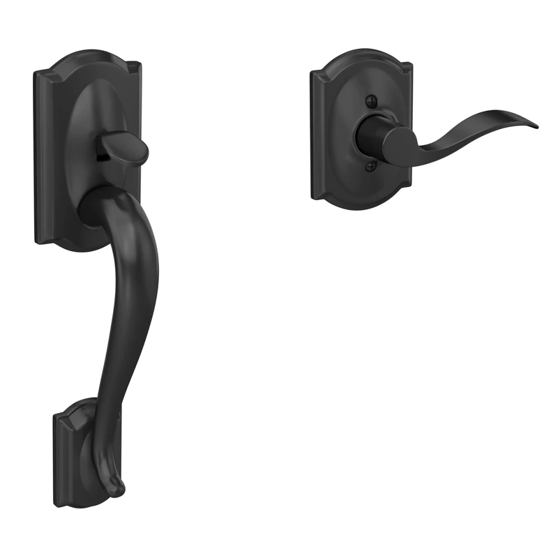 SCHLAGE FE285-CAM-ACC-CAM-LH Camelot Lower Handle Set for Electronic Keypad with, Matte Black