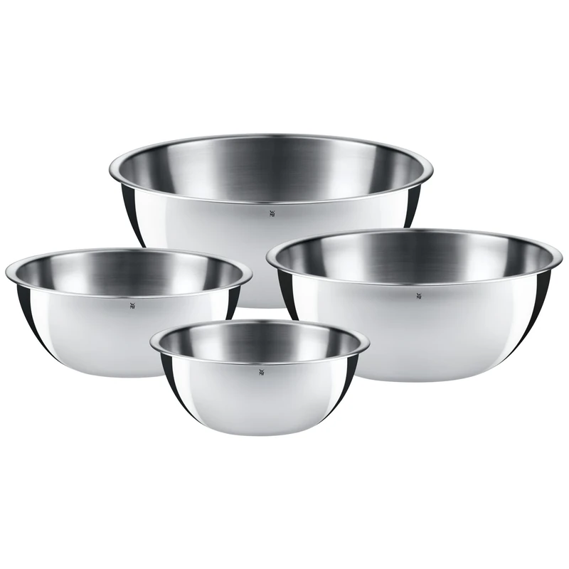 WMF 645709990 Gourmet Bowl Set for Kitchen 4-Piece, Cromargan Stainless Steel, Multifunctional, Mixing Bowl, Serving Bowl, Stackable
