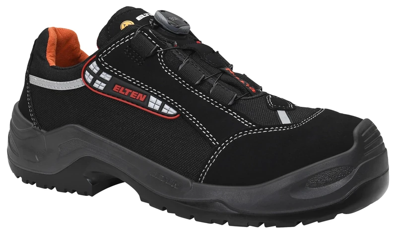 Elten 728531-43 Safety Shoes "Sanex BOA" ESD S3, Size 9, Black/Grey - EN safety certified