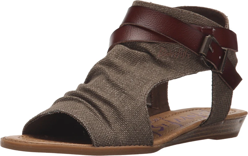 Blowfish Malibu Women's Balla Core Wedge Sandal, Brown Rancher Canvas/Whiskey Dyecut, 5.5 UK