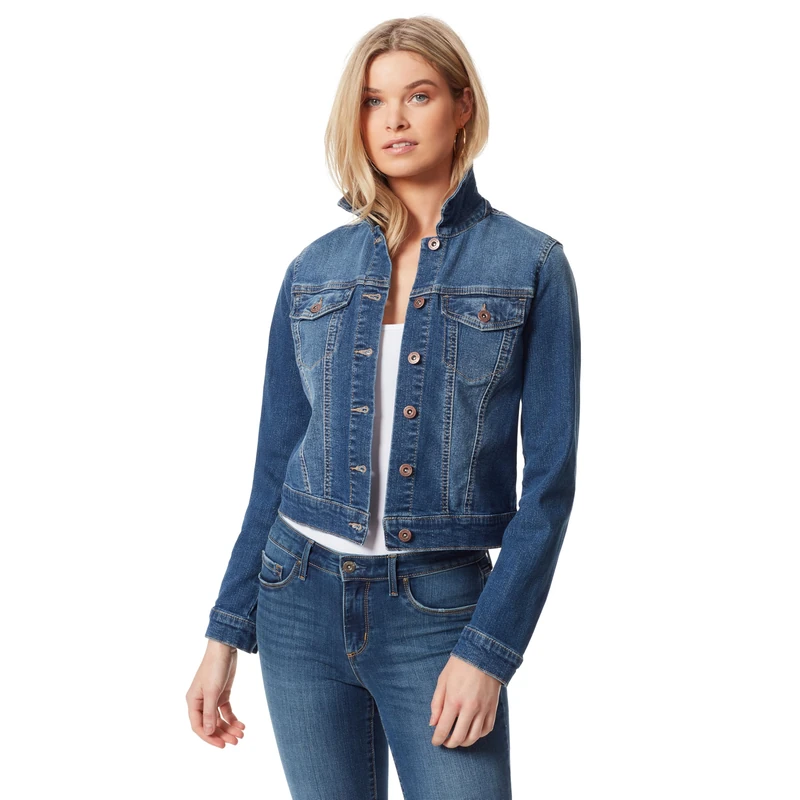Jessica Simpson Women's Pixie Classic Feminine Fit Crop Jean Jacket, Jefford/Jefford, 2X