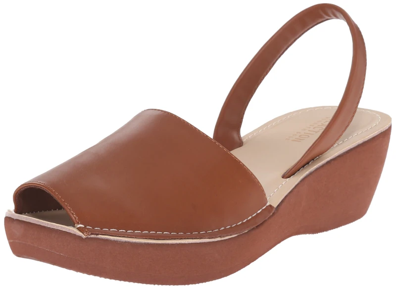 Kenneth Cole REACTION Women's Fine Glass Slingback Platform Sandal, Brown, 7 UK