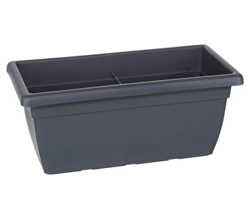 Dehner Flower Box, Approx. 100 x 45 x 40 CM Plastic Charcoal - Image 1