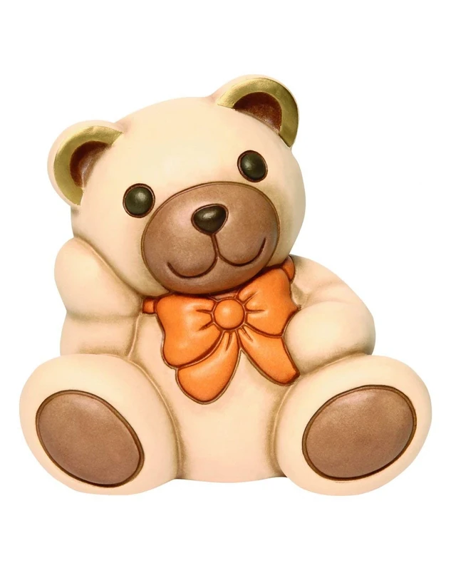 THUN Medium Aldo Teddy Bear with Orange Bow, Multicolor, Unique