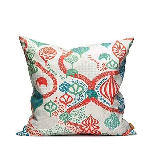 Decoration Cushion 50 cm x 50 cm - Saga Forest - White/Red