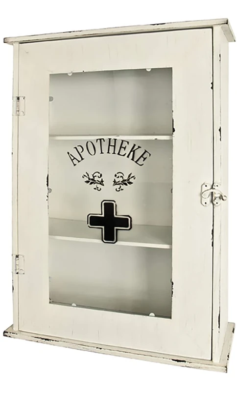 HAKU Möbel Rack White, Metal, Tempered Glass - Size: W 43 cm X H 62 cm X D 17 cm, Style: Industrial