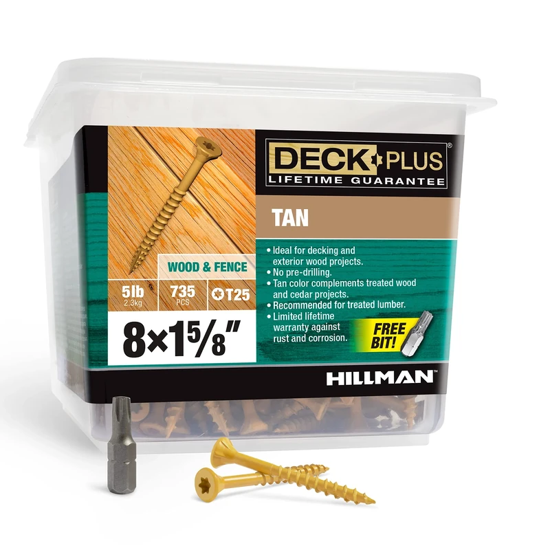 Hillman Fasteners 48412 Deck Screws, Tan