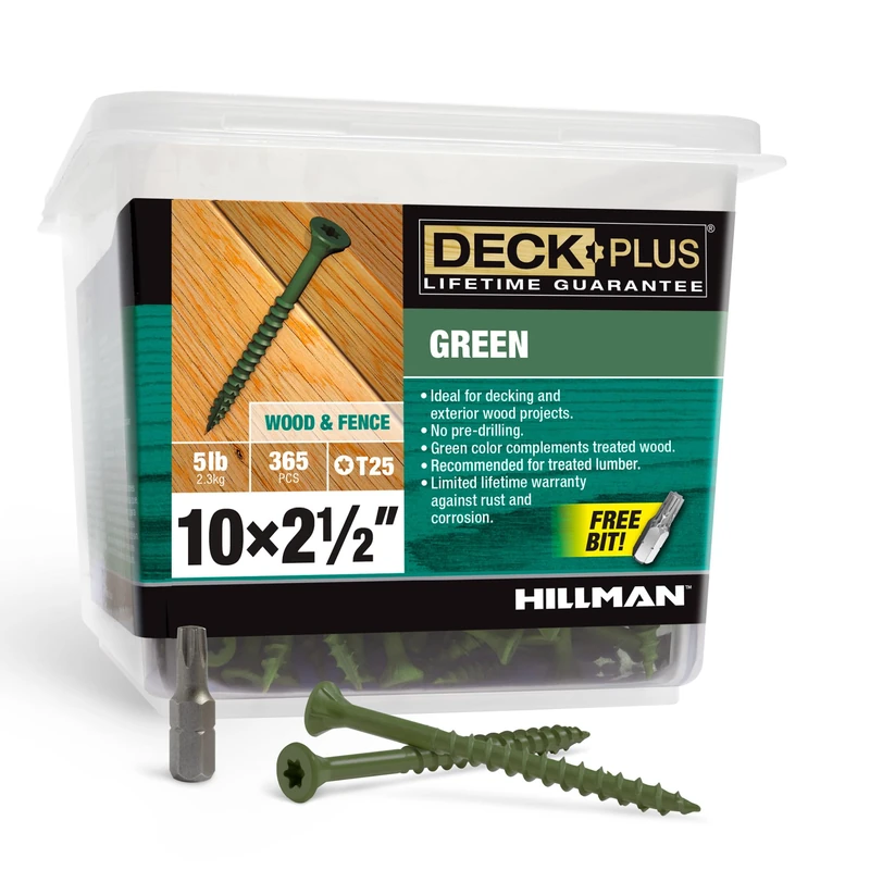 HILLMAN Fasteners 48402 5 LB 10x2.5 Green DeckScrew