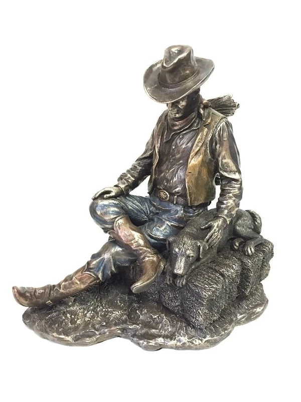 Unicorn Studios WU Cowboy and Dog Napping Statue Sculpture