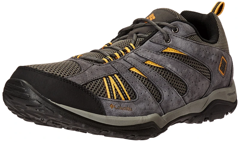 Columbia Men's North Plains Drifter Hiking Shoe, Charcoal, Golden Yellow, 6.5 UK