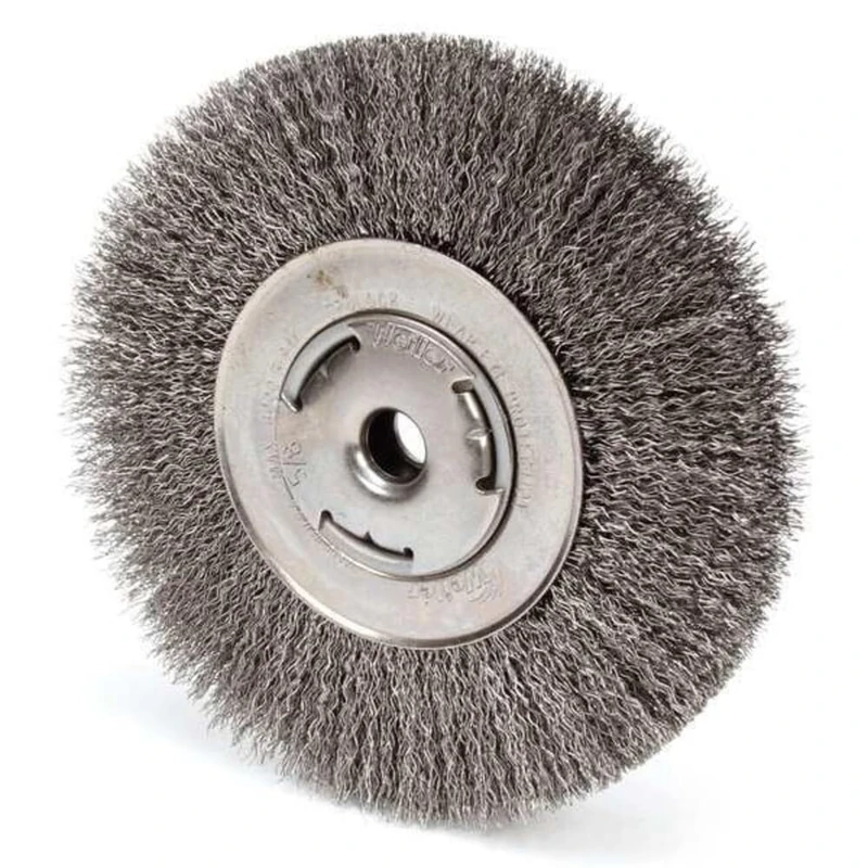 Weiler 6655 Vortec Pro 7" Wide Face Bench Grinder Wheel, 1/8" Crush Steel Wire, 5/8" Arbor Hole