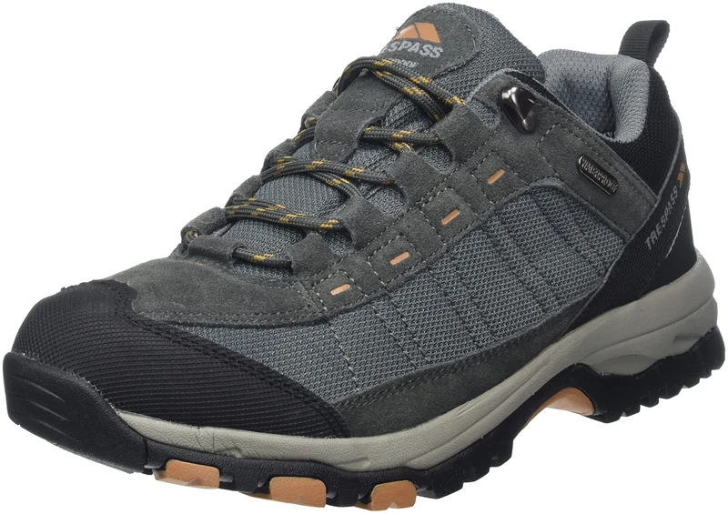 Trespass Mens Hiking Shoes Scarp - Waterproof, Breathable Membrane, Gusseted Tongue, Durable Toe Guard, Cushioned Midsole, Contoured Footbed, Textile Lining - Image 1