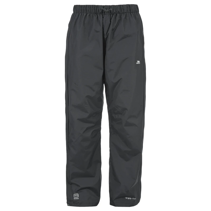 Trespass Mens Waterproof Trousers Windproof Breathable Purnell Black - Image 1