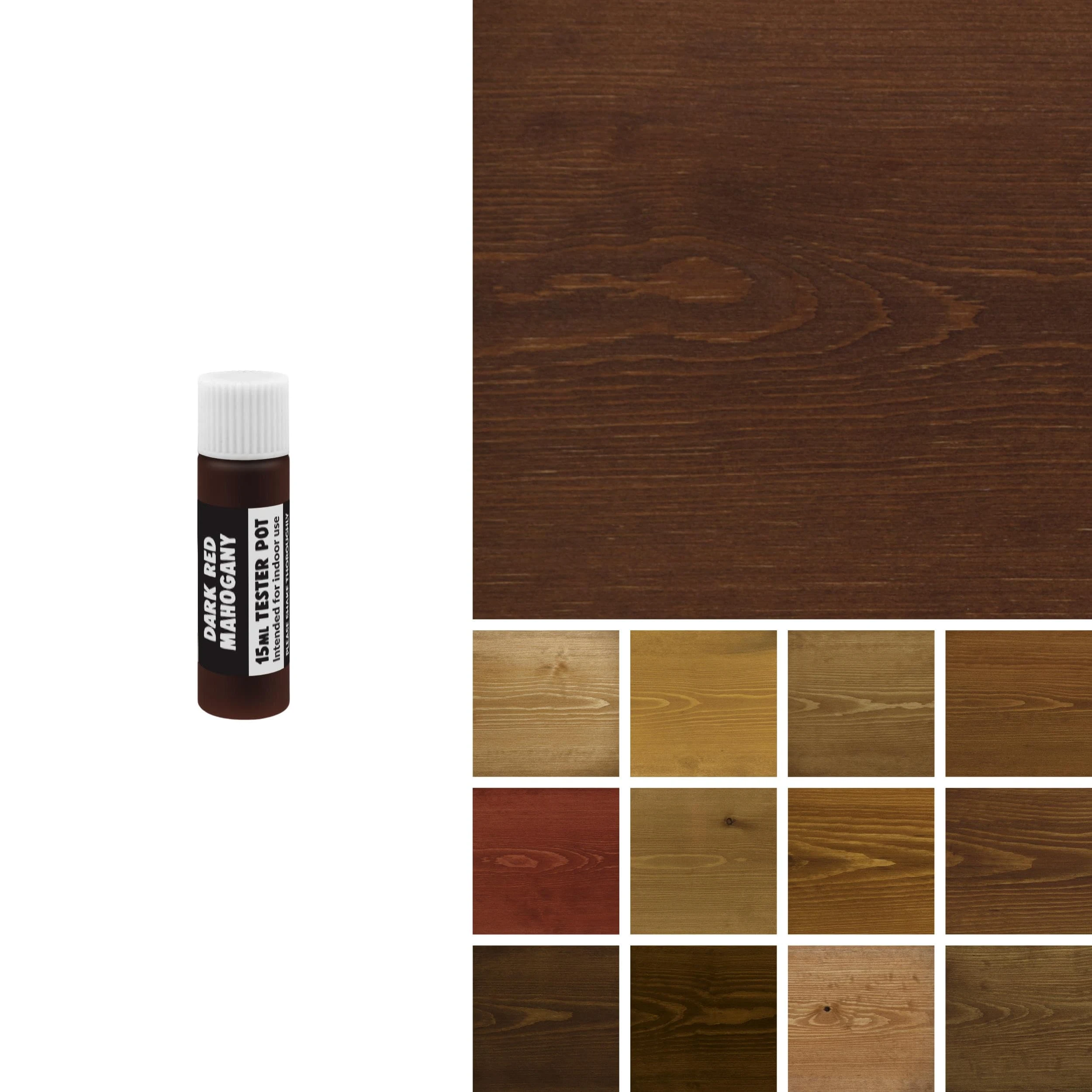 Littlefair's Wood Stain Water-Based - (Dark Red Mahogany) – Non-Toxic, Eco-Friendly & Quick Drying - Easy-to-Apply, Concentrated Formula for All Wood Types – 15ml Tester Pot