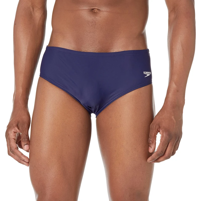 Speedo Men's Swimsuit Powerflex Eco Solid Adult??? ??? ????? ?? ???70800????? Powerflex Eco ????sunga P athletic swim briefs, Speedo Navy, 32 UK - Image 1