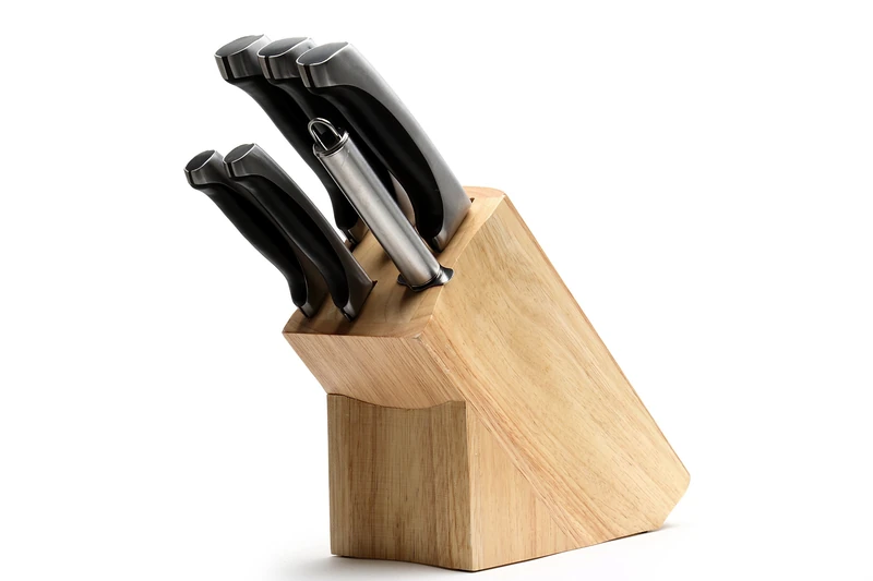 Ross Henery Professional, 6 Piece Premium, High Grade, High Carbon, 5Cr15MoV Stainless Steel, Kitchen Knife Set in Oak Wood Block