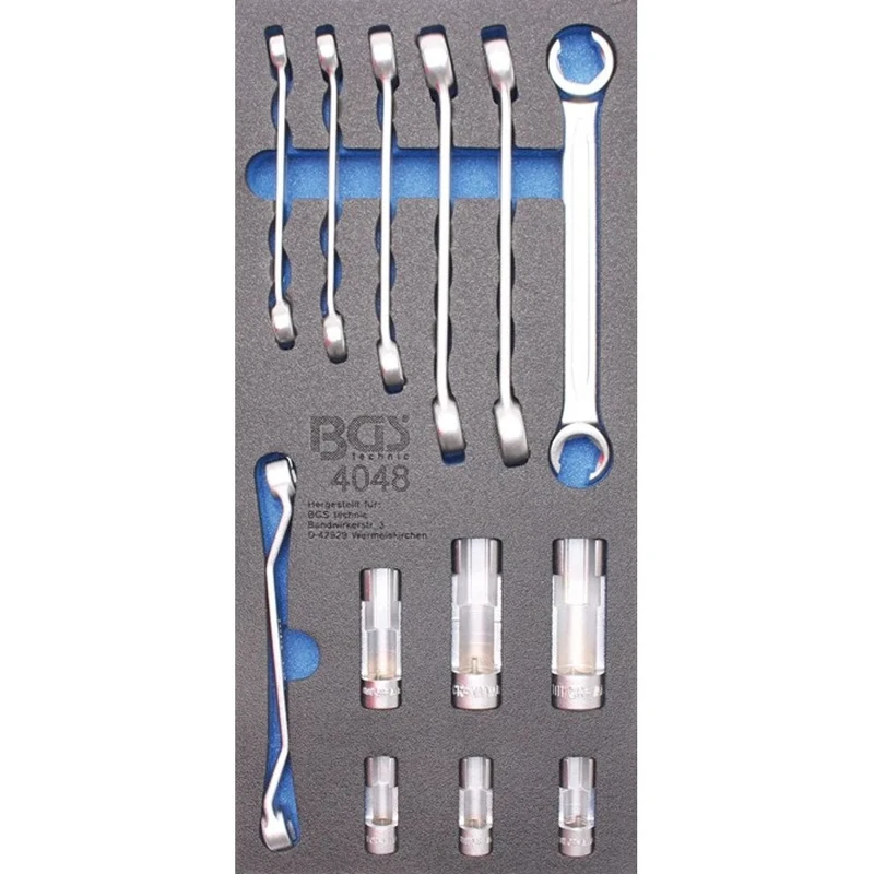 BGS 4048 | Tool Tray 1/3: Flare Nut Wrench and Special Socket | 10 mm (3/8") | 13 pcs.