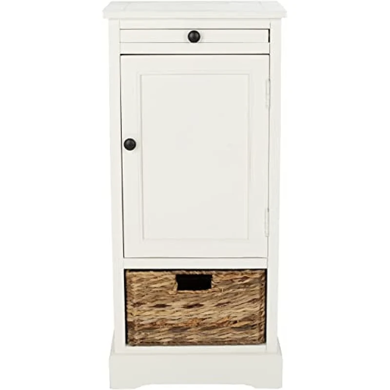 SAFAVIEH Contemporary Pine Wood Tall Storage Unit, in Distressed and Cream, 40 X 35 X 85