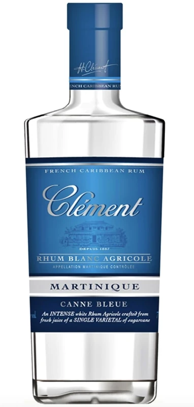 Clément Rhum Clement Canne Bleue: Rhum Agricole from Blue Cane with natural flavours | Distilled and bottled in Martinique, 50% vol, 70cl