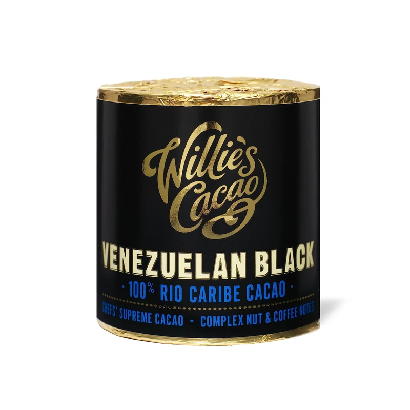 Willie's Cacao - 100% Cacao - Venezuelan Black 100% Rio Caribe Cacao - 180g x 6 - Nutty coffee notes - For cooking, baking, drinks - Vegan & No Added Sugar