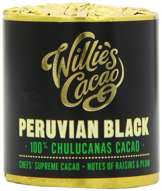 Willie's Cacao - 100% Cacao - Peruvian Black 100% Chulucanans Cacao - 180g x 6 - Raisin & Plum notes - For cooking, baking, drinks - Vegan & No Added Sugar