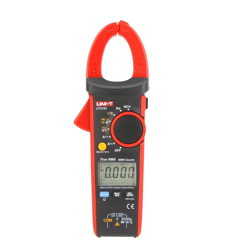 UNI-T UT216B UT216C 600A Digital Clamp Meter True RMS VFC AC DC Current Surge Current Motor Switch Power Circuit Tester (UT216C)