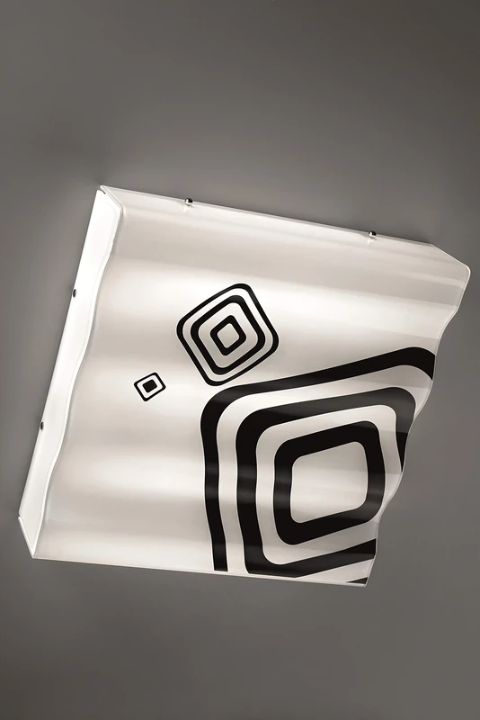 Selene Ceiling Lighting/Wall lamp Ola, White with Black Decoration