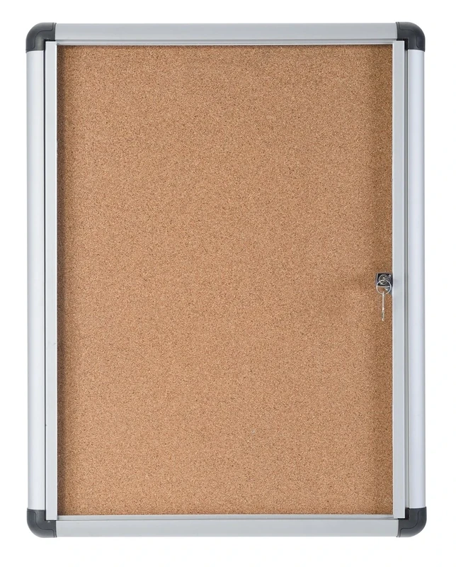 Bi-Office Display Case Enclore Extra, Cork Surface, Acrylic Door, Aluminium Frame, 53.2 x 68.6 cm (4X A4)