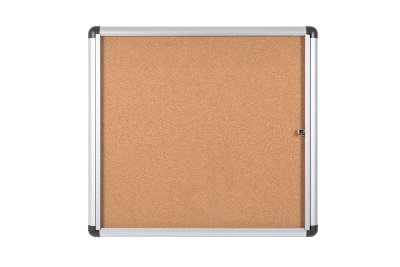 Bi-Office Display Case Enclore Extra, Cork Surface, Acrylic Door, Aluminium Frame, 74.8 x 68.6 cm (6X A4)