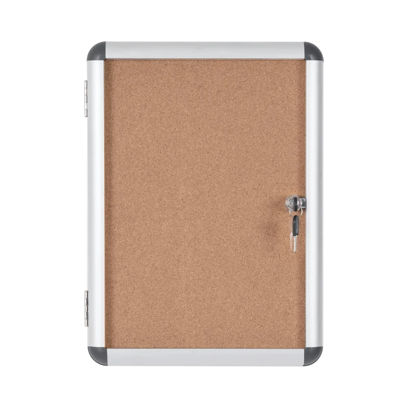 Bi-Office Display Case Enclore, Cork Surface, Acrylic Door, Aluminium Frame, 36.7 x 50 cm (2X A4)