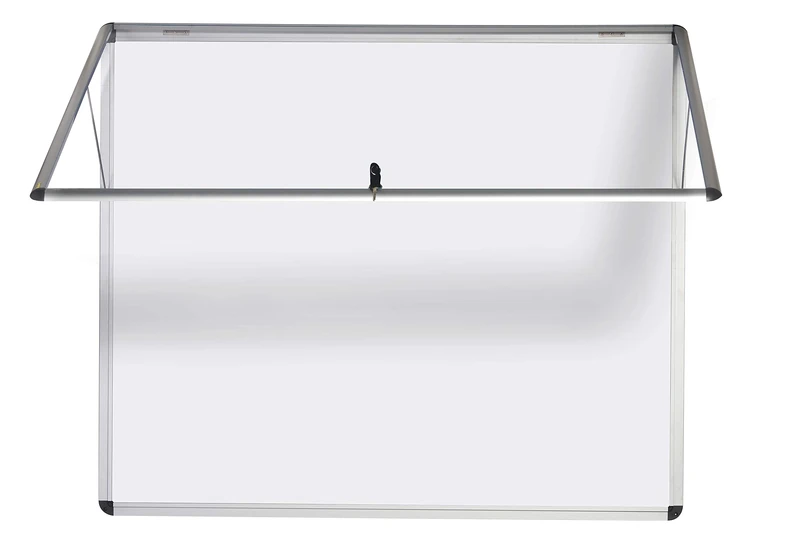 Bi-Office Magnetic Display Case Enclore, Lacquered Steel Surface, Top Hinged Acrylic Door, Aluminium Frame, 87.4 x 60.3 cm (8X A4)