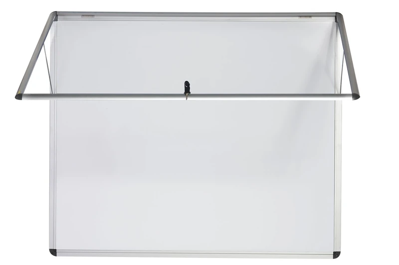 Bi-Office Magnetic Display Case Enclore, Lacquered Steel Surface, Top Hinged Acrylic Door, Aluminium Frame, 65.6 x 60.3 cm (6X A4)